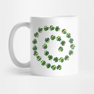 Green Stripes Shamrock Spiral St Patricks Day Mug